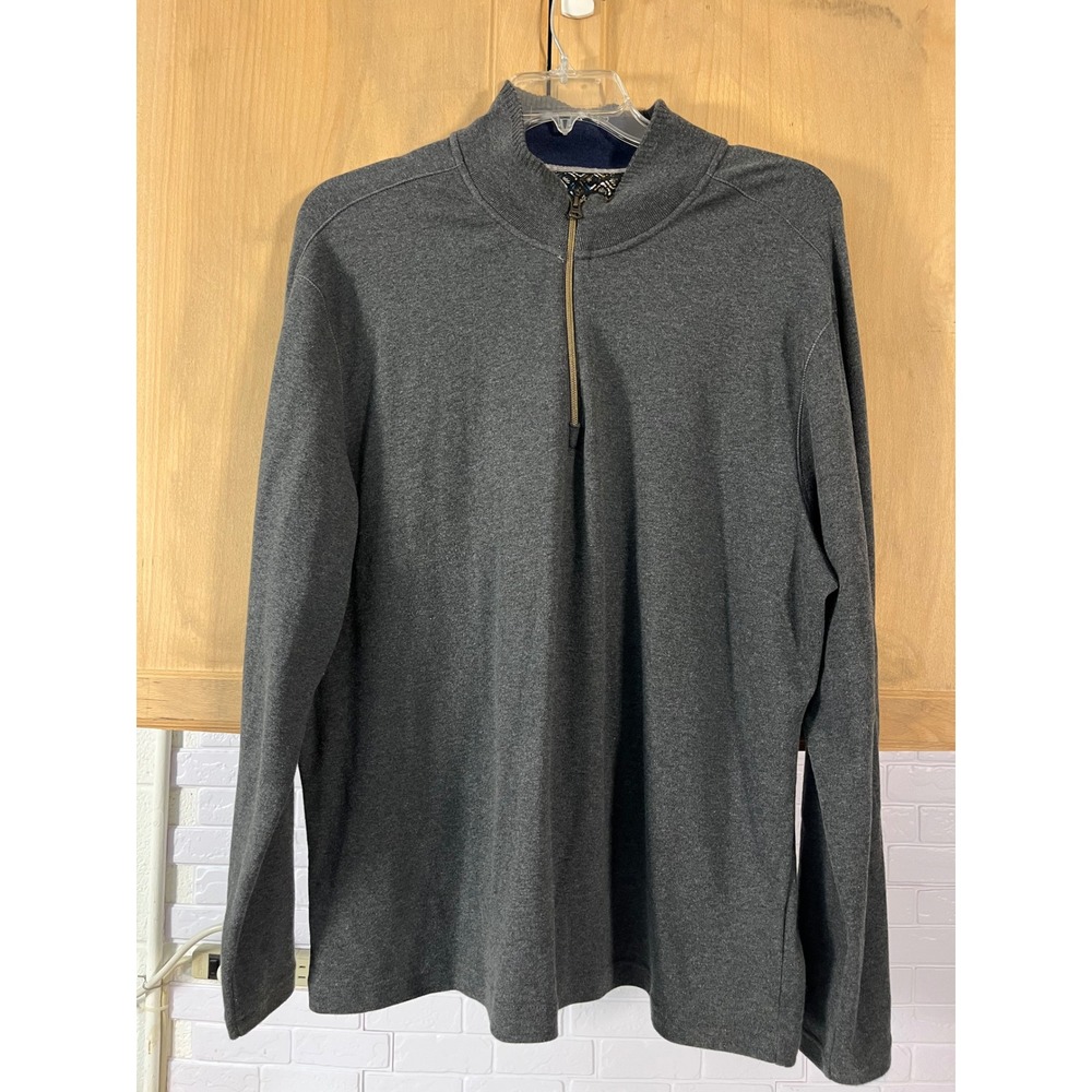 Robert Graham Quarter Zip Pullover Mens 2XL Gray Heather Long Sleeve Classic Fit
